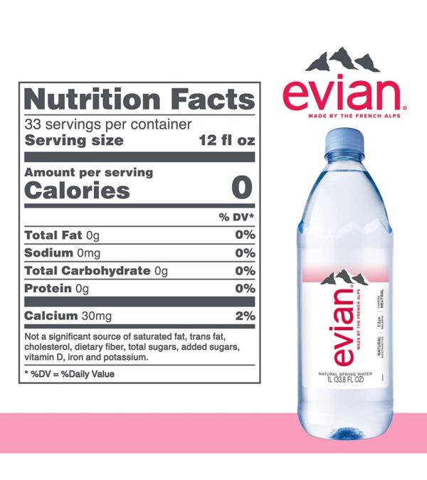 img-97c9d5ef816064f3b815e3d50879ee35 evian Natural Spring Water, Naturally Filtered Spring Water in Large Bottles, 33.81 Fl Oz (Pack of 12)