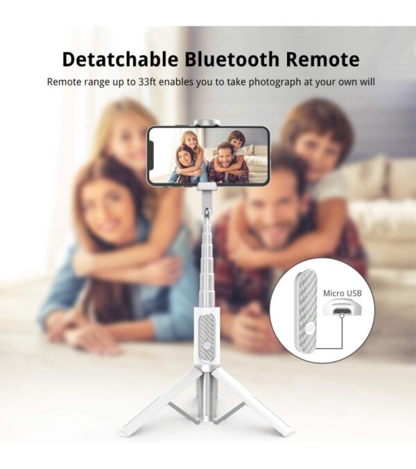 img-97e165f241dde7abdcec6881ea7ea2fe ATUMTEK Bluetooth Selfie Stick Tripod, Extendable 3 in 1 Aluminum Selfie Stick with Wireless Remote and Tripod Stand 270 Rotation for iPhone 13/12/11 Pro/XS Max/XS/XR/X, Samsung and Smartphone White