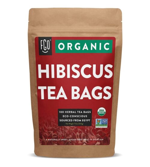 img-9b493d85756c016608fc8625b40ddf41 Organic Hibiscus Tea Bags | 100 Tea Bags | Eco-Conscious Tea Bags in Kraft Bag | Raw from Egypt | by FGO