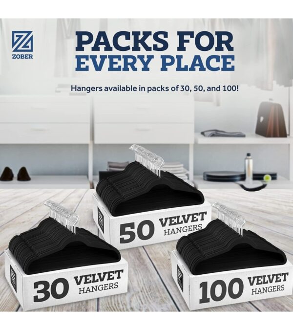 img-9d2598b091b103a07fe29359a2c11d8c Zober Velvet Hangers 50 Pack – Black Hangers for Coats, Pants & Dress Clothes – Non Slip Clothes Hanger Set w/ 360 Degree Swivel, Holds up to 10 lbs – Strong Felt Hangers for Clothing