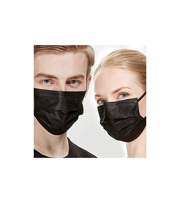 img-9f19ace24ce6d7d92750f2b7dceab2de 100PCS 3 Ply Black Disposable Face Mask Filter Protection Face Masks