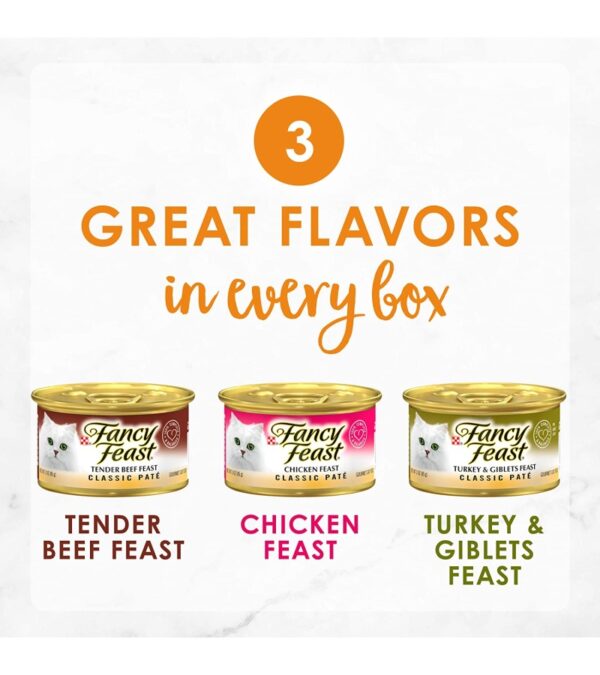 img-a1e3acd20ec98f1fb4b3911a3e42544a Purina Fancy Feast Grain Free Pate Wet Cat Food Variety Pack, Poultry & Beef Collection – 3 oz. Cans, 30 Count (Pack of 1)