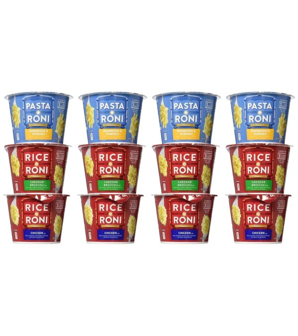 img-a3bb8e1028b26bb4c492c536620a3a3f PASTA RONI Quaker Rice a Roni Cups Individual Cup, 3-Flavor Variety Pack, 2.25 Oz, 12 count (Pack of 1)