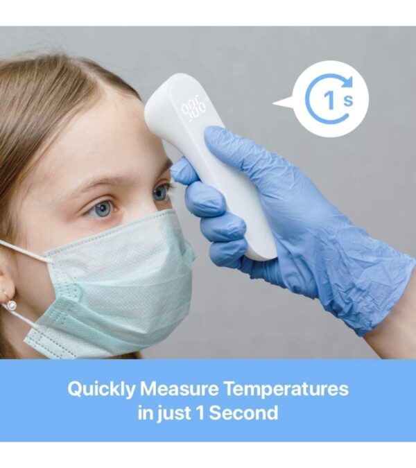 iHealth No-Touch Forehead Thermometer, Digital Infrared Thermometer for Adults and Kids, Touchless Baby Thermometer, 3 Ultra-Sensitive Sensors, Large LED Digits, Quiet Vibration Feedback, Non Contact