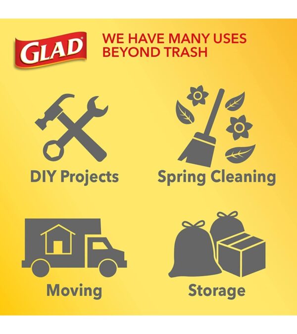 Glad ForceFlex Tall Kitchen Drawstring Trash Bags, 13 Gal, OdorShield, 80 Ct