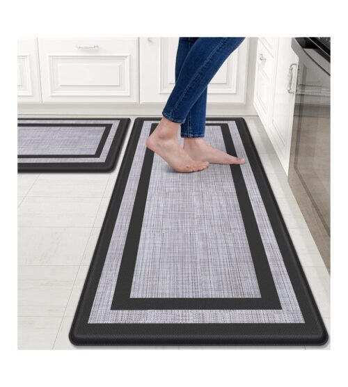 img-a610c6ffaa584d3e8b6576db116b9553 Mattitude Kitchen Mat 2 PCS Cushioned Anti-Fatigue Kitchen Rugs Non-Skid Waterproof Kitchen Mats and Rugs Ergonomic Comfort Standing Mat for Kitchen, Floor, Office, Sink, Laundry, Black and Gray