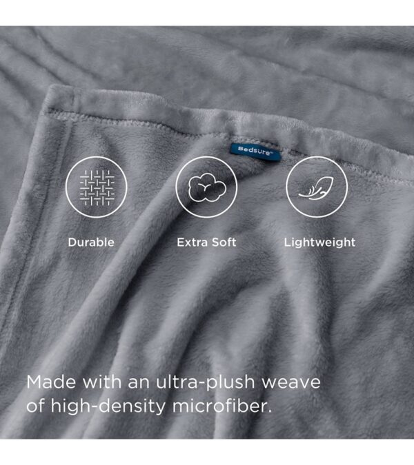 img-a747cb348cc98ee6c79c9e64baeddbfd Bedsure Fleece Bed Blankets Queen Size Grey – Soft Lightweight Plush Fuzzy Cozy Luxury Blanket Microfiber, 90×90 inches