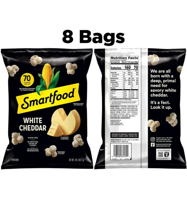 img-aabc1b420bb4ebd2d090841e6176c912 Smartfood White Cheddar Flavored Popcorn, 2.0 Ounce, 8.0 Count