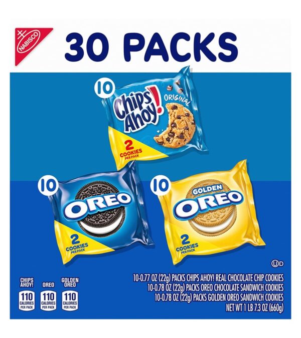 img-ad5a805d605ca7e7cc56259063fe0ac5 Nabisco Sweet Treats Cookie Variety Pack OREO, OREO Golden & CHIPS AHOY, 30 Snack Packs (2 Cookies Per Pack)
