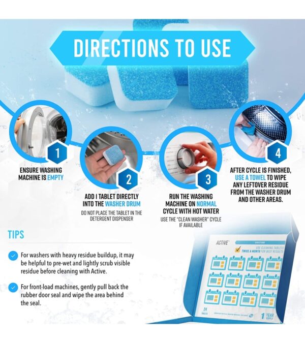 img-ada5e8f6908992caca0b0dc422a1eceb Washing Machine Cleaner Descaler 48 Pack – Value Size Deep Cleaning Tablets For HE Front Loader & Top Load Washer, Septic Safe Eco-Friendly Deodorizer, Clean Inside Drum And Laundry Tub Seal – 48 Count