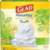 img-afdf4553817763f054a0b806b533e3f2 GLAD ForceFlex Tall Kitchen Drawstring Trash Bags, 13 Gallon White Trash Bag for Kitchen Trash Can, Gain Original Scent, Odor Shield, Odor Eliminator, Leak Protection, 110 Count