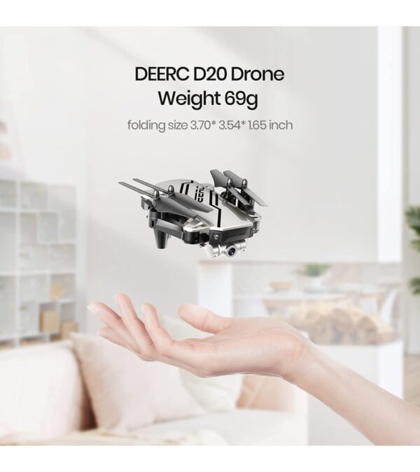 img-b13b8904685e371758bede2bcf71486b DEERC D20 Mini Drone for Kids with 720P HD FPV Camera Remote Control Toys Gifts for Boys Girls with Altitude Hold, Headless Mode, One Key Start Speed Adjustment, 3D Flips 2 Batteries, Silver
