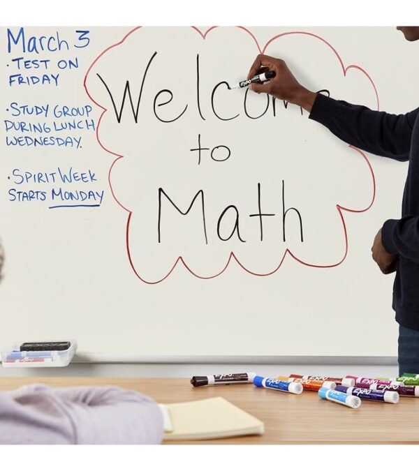 EXPO Low Odor Dry Erase Marker Starter Set, Chisel Tip, Assorted, Whiteboard Eraser, Cleaning Spray, 6 Count