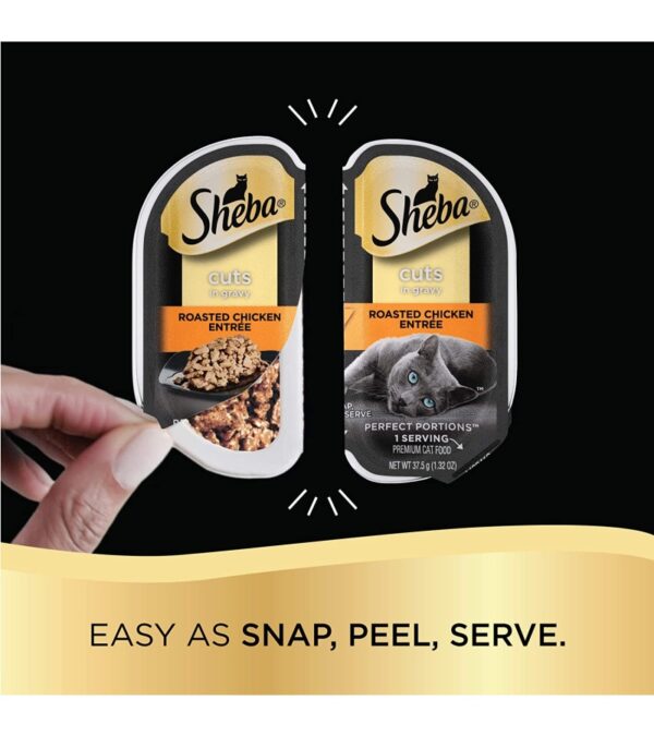 img-b27e4f3e56720543288919ebfb03ce20 SHEBA PERFECT PORTIONS Cuts in Gravy Wet Cat Food Trays (24 Count, 48 Servings), Roasted Chicken, Gourmet Salmon and Tender Turkey Entrée, Easy Peel Twin-Pack Trays