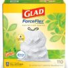 img-b3f16a450630024aa5a38ddf4db1203d GLAD ForceFlex Tall Kitchen Drawstring Trash Bags, 13 Gallon White Trash Bag for Kitchen Trash Can, Gain Original Scent, Odor Shield, Odor Eliminator, Leak Protection, 110 Count