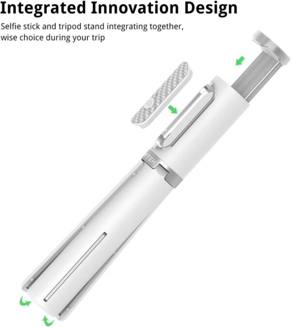 img-b672847755dd4ca165a673ada86c0022 ATUMTEK Bluetooth Selfie Stick Tripod, Extendable 3 in 1 Aluminum Selfie Stick with Wireless Remote and Tripod Stand 270 Rotation for iPhone 13/12/11 Pro/XS Max/XS/XR/X, Samsung and Smartphone White