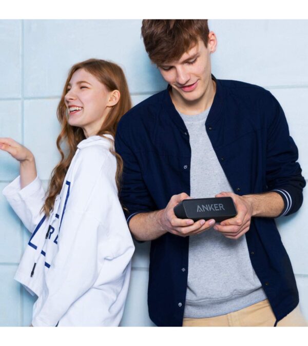 Upgraded, Anker Soundcore Bluetooth Speaker with IPX5 Waterproof, Stereo Sound, 24H Playtime, Portable Wireless Speaker for iPhone, Samsung and More