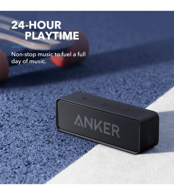 Upgraded, Anker Soundcore Bluetooth Speaker with IPX5 Waterproof, Stereo Sound, 24H Playtime, Portable Wireless Speaker for iPhone, Samsung and More