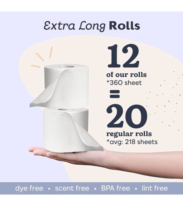 img-bd6dab9fda265f295c925b395b7cb3b1 Betterway Bamboo Toilet Paper 3 PLY – Eco Friendly, Sustainable Toilet Tissue – 12 Double Rolls & 360 Sheets Per Roll – Septic Safe – Organic, Plastic Free, Compostable & Biodegradable – FSC Certified