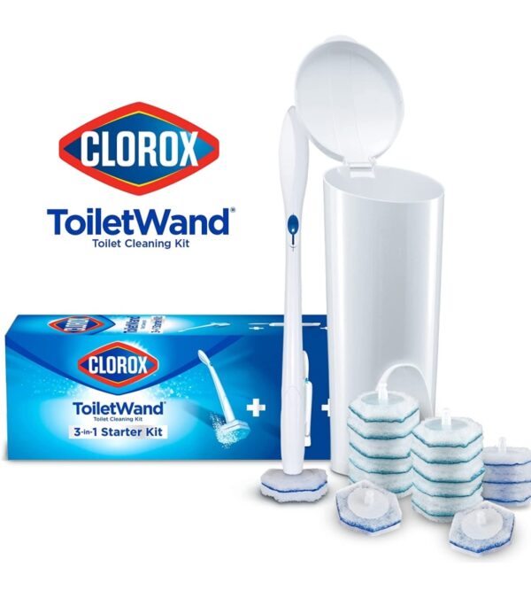 img-befecdba26946b915eec4dc2854b351d Clorox ToiletWand Disposable Toilet Cleaning Kit, Toilet Brush, Toilet and Bathroom Cleaning System with Storage Caddy and 16 Disinfecting ToiletWand Refill Heads (Package May Vary)