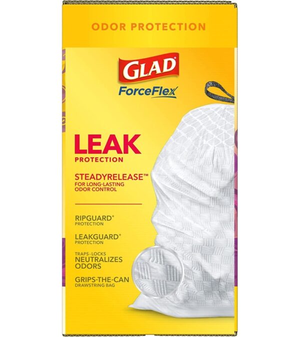 img-c128ff1e3889a7e65035576ce00dc0d0 Glad Trash & Food Storage ForceFlex Protection Series Tall Trash Bags, 13 Gal, Gain Moonlight Breeze with Febreze, 110 Ct (Package May Vary)