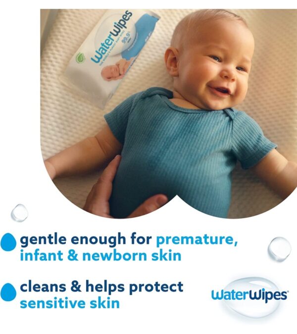 img-c183456d54bf8a0b8678683ad7bf74d1 WaterWipes Plastic-Free Original Baby Wipes, 99.9% Water Based Wipes, Unscented & Hypoallergenic for Sensitive Skin, 540 Count (9 packs), Packaging May Vary