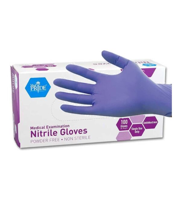 MedPride Powder-Free Nitrile Exam Gloves, Medium, Box/100