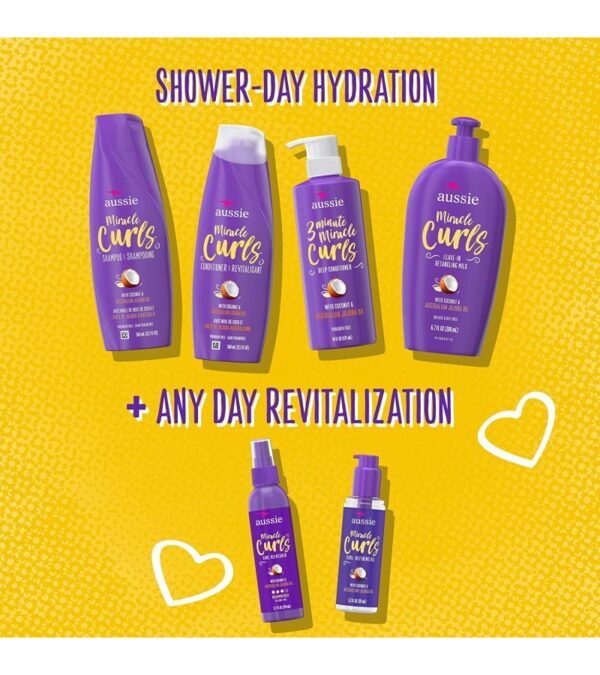 img-c77ad8ea31bf862872feca263e94ef11 Aussie Miracle Curls Collection: Shampoo, Conditioner, Deep Conditioner, Spray Gel, Detangling Milk, and Oil Hair Treatment (6 Piece Set)