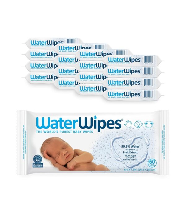 img-cb64f53cae6edc201902782e28855d02 WaterWipes Original Baby Wipes, 99.9% Water Based Wipes, Unscented & Hypoallergenic for Sensitive Skin, Diaper Wipe, 960 count (16 packs)