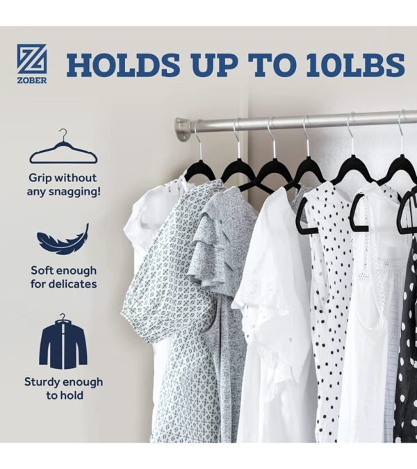 img-ce12705788071abbcd1fe461b58298ad Zober Velvet Hangers 50 Pack – Black Hangers for Coats, Pants & Dress Clothes – Non Slip Clothes Hanger Set w/ 360 Degree Swivel, Holds up to 10 lbs – Strong Felt Hangers for Clothing