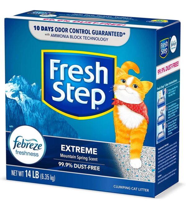 img-d11b80d05e0642240b009d178d53912e Fresh Step Clumping Cat Litter, Extreme Odor Control, Mountain Spring Scent With Febreze, 14 lbs