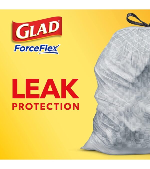 Glad ForceFlex Tall Kitchen Drawstring Trash Bags, 13 Gal, OdorShield, 80 Ct