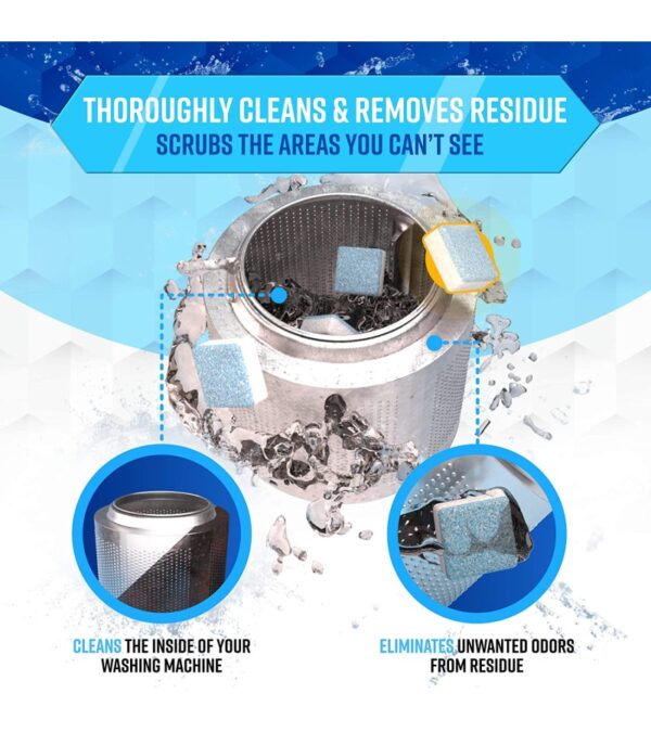 img-dcd0b1531f1656b4ab9192ba0713b539 Washing Machine Cleaner Descaler 48 Pack – Value Size Deep Cleaning Tablets For HE Front Loader & Top Load Washer, Septic Safe Eco-Friendly Deodorizer, Clean Inside Drum And Laundry Tub Seal – 48 Count