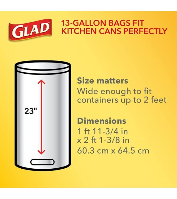 img-dd0bb75ae5b1c31754fbffeea423dadc GLAD ForceFlex Tall Kitchen Drawstring Trash Bags, 13 Gallon White Trash Bag for Kitchen Trash Can, Gain Original Scent, Odor Shield, Odor Eliminator, Leak Protection, 110 Count