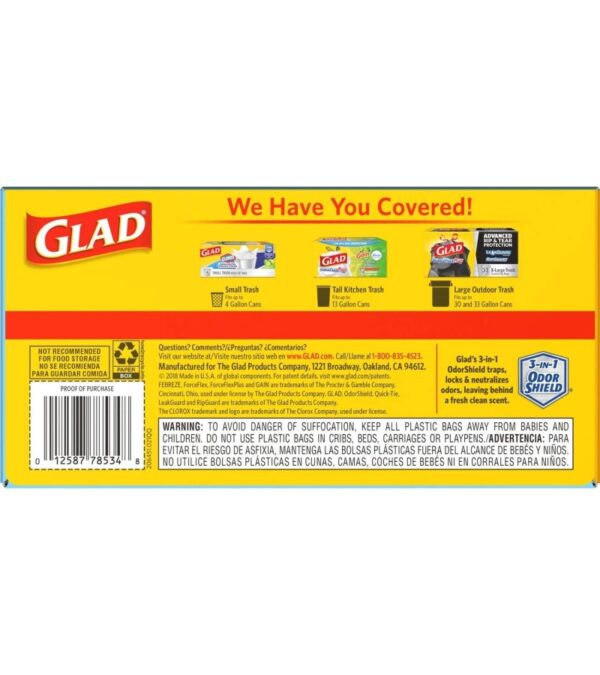 img-e03540490c968eecd3f34bd3b5679cff Glad Tall Kitchen Drawstring Trash Bags – OdorShield 13 Gallon Grey Trash Bag, Febreze Fresh Clean – 80 Count