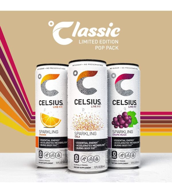 img-e0f56c594168e9862b5f1f8bf3766495 CELSIUS Sparkling Classic Pop Pack, Functional Essential Energy Drink 12 Fl Oz (Pack of 24)