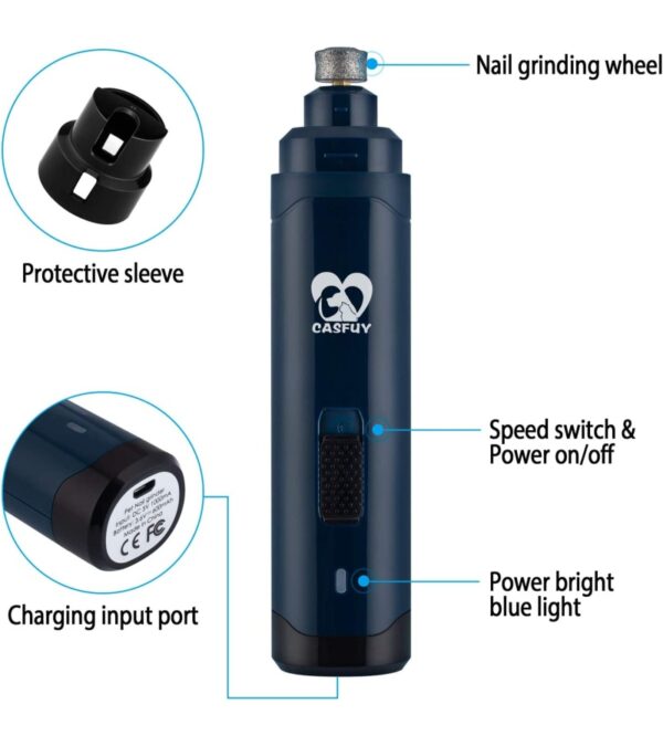 img-e152c97710d567a43952496a11606620 Casfuy Dog Nail Grinder Upgraded – Professional 2-Speed Electric Rechargeable Pet Nail Trimmer Painless Paws Grooming & Smoothing for Small Medium Large Dogs & Cats (Dark Blue)