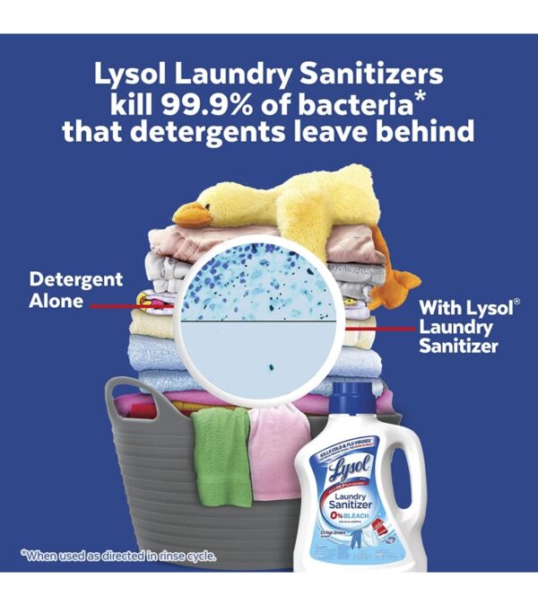Lysol Laundry Sanitizer Additive, Bacteria-Causing Laundry Odor Eliminator, 0% Bleach Laundry Sanitizer, color, , Multi 90 Fl Oz Crisp Linen