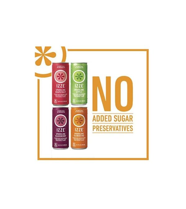 IZZE Sparkling Juice, 4 Flavor Variety Pack, 8.4 Fl Oz (24 Count)