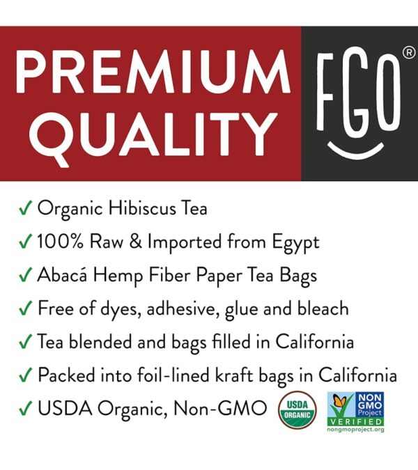 img-e35048bec81d7c2fa81d944d4fd8790d Organic Hibiscus Tea Bags | 100 Tea Bags | Eco-Conscious Tea Bags in Kraft Bag | Raw from Egypt | by FGO
