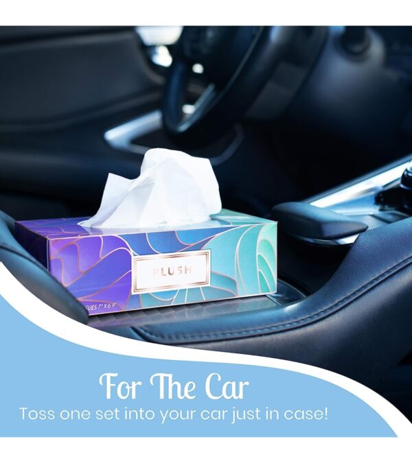 img-e65b274081a67df67ee0560c7e173ea9 Plush Facial Tissues 130 Per Box Size 7″ X 6.9″ 2 Ply,Soft, Smooth, Great for Bathroom, Office, Store, School,Home, Kitchen, Or in Your Car & in Every Room (Family pack Pack of 5, 650 Tissues total)