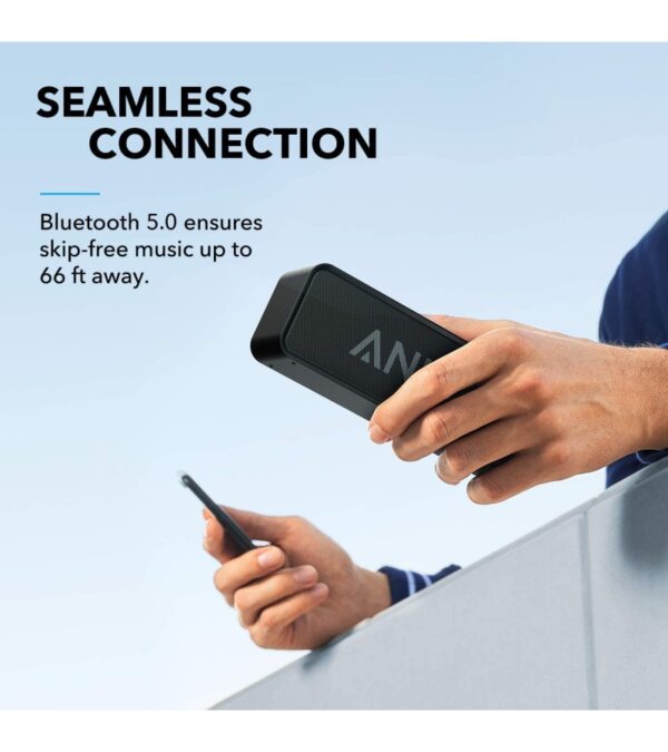 Upgraded, Anker Soundcore Bluetooth Speaker with IPX5 Waterproof, Stereo Sound, 24H Playtime, Portable Wireless Speaker for iPhone, Samsung and More