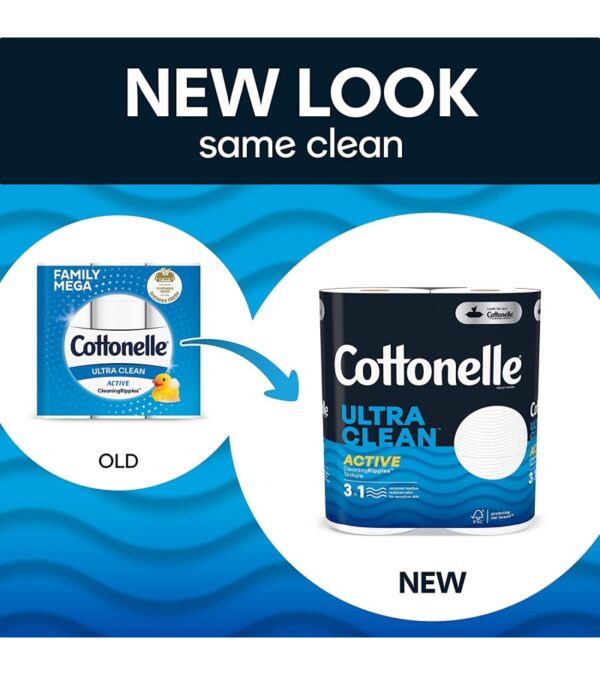 img-e890d9141409db151b9f732881640ec2 Cottonelle Ultra Clean Toilet Paper with Active CleaningRipples Texture, Strong Bath Tissue, 24 Family Mega Rolls (24 Family Mega Rolls = 132 Regular Rolls), 388 Sheets per Roll, Packaging May Vary