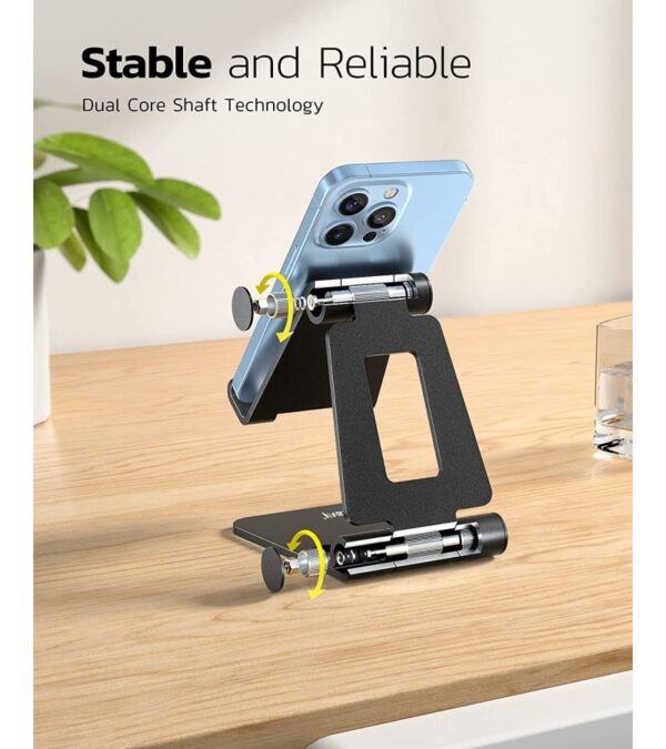 img-e8ce10036c1694fc75f92064550b8d45 Nulaxy A4 Cell Phone Stand, Fully Foldable, Adjustable Desktop Phone Holder Cradle Dock Compatible with Phone 11 Pro Xs Xs Max Xr X 8, iPad Mini, Nintendo Switch, Tablets (7-10″), All Phones