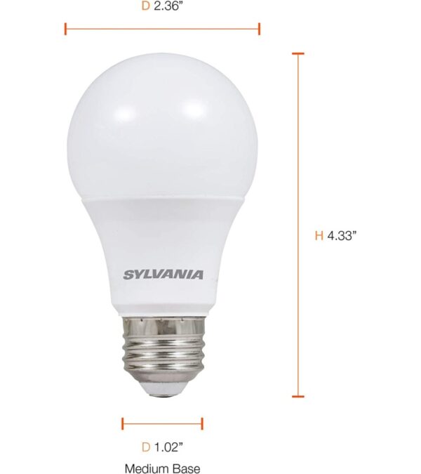 img-eb49ca09fcfafc7150dbb4e0316ce2b7 SYLVANIA LED A19 Light Bulb, 60W Equivalent, Efficient 8.5W, 10 Year, 2700K, 800 Lumens, Frosted, Soft White – 24 Pack (74765), Packaging may vary.
