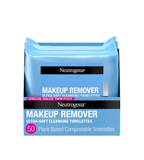 img-eba6faaace25d0511dfc52252f40f2ff Neutrogena Cleansing Fragrance Free Makeup Remover Face Wipes, Cleansing Facial Towelettes for Waterproof Makeup, Alcohol-Free, Unscented, 100% Plant-Based Fibers, Twin Pack, 2 x 25 ct