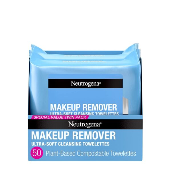 img-eba6faaace25d0511dfc52252f40f2ff Neutrogena Cleansing Fragrance Free Makeup Remover Face Wipes, Cleansing Facial Towelettes for Waterproof Makeup, Alcohol-Free, Unscented, 100% Plant-Based Fibers, Twin Pack, 2 x 25 ct