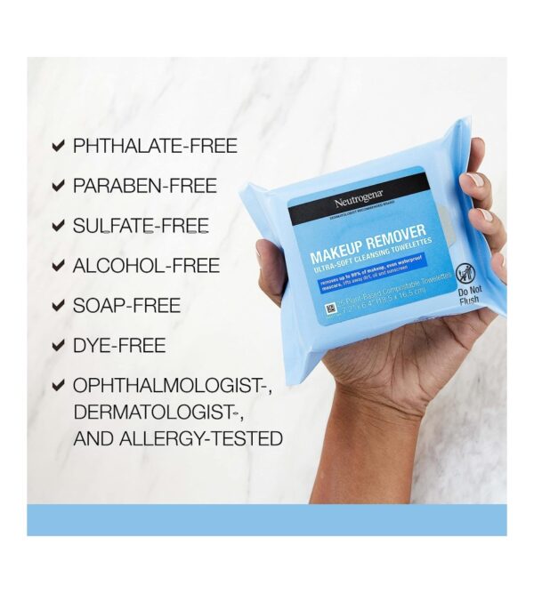 img-edcbf176084fb0394439cfc6d0851974 Neutrogena Cleansing Fragrance Free Makeup Remover Face Wipes, Cleansing Facial Towelettes for Waterproof Makeup, Alcohol-Free, Unscented, 100% Plant-Based Fibers, Twin Pack, 2 x 25 ct