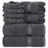 img-f1832bd4fc1c95f4889e55dbf3322264 Utopia Towels 8-Piece Premium Towel Set, 2 Bath Towels, 2 Hand Towels, and 4 Wash Cloths, 600 GSM 100% Ring Spun Cotton Highly Absorbent Towels for Bathroom, Gym, Hotel, and Spa (Grey)