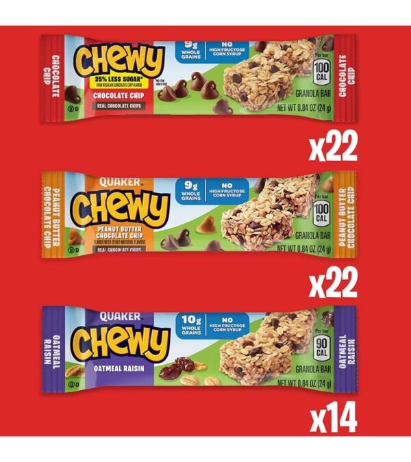 img-f36161a028bc1beb5c30d52adb592537 Quaker Chewy Granola Bars, 3 Flavor Variety Pack,58 Count (Pack of 1)